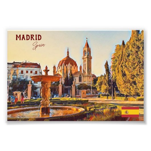 Madrid Spanje Reislandschap souvenir Foto Afdruk (Voorkant)