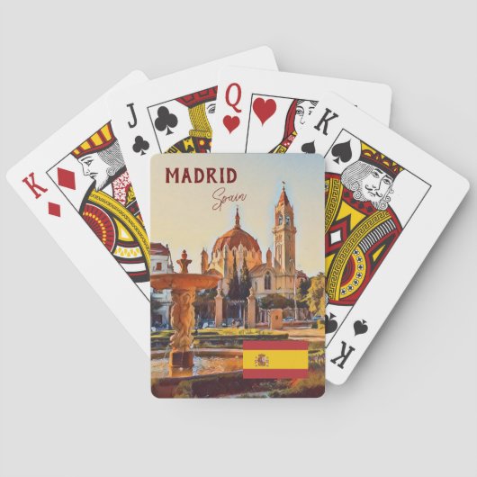 Madrid Spanje Reislandschap souvenir Pokerkaarten (Achterkant)