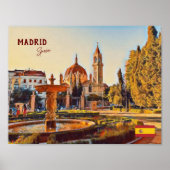 Madrid Spanje Reislandschap souvenir Poster (Voorkant)