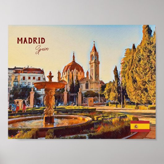 Madrid Spanje Reislandschap souvenir Poster (Voorkant)
