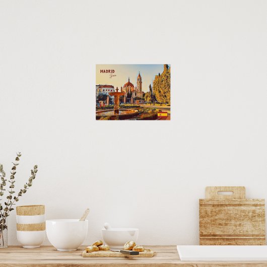 Madrid Spanje Reislandschap souvenir Poster (Keuken)