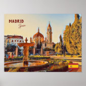 Madrid Spanje Reislandschap souvenir Poster (Voorkant)