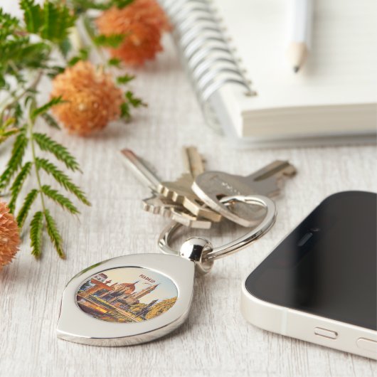 Madrid Spanje Reislandschap souvenir Sleutelhanger (Zijkant)