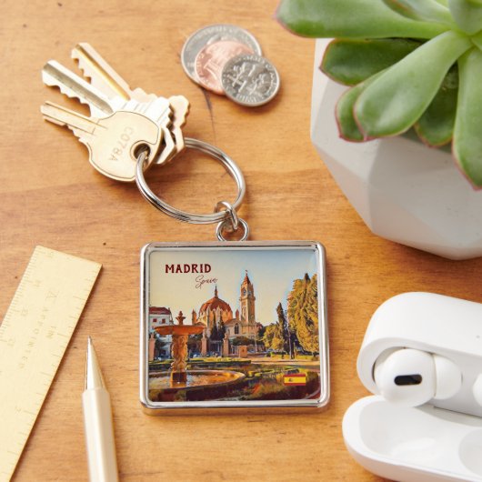 Madrid Spanje Reislandschap souvenir Sleutelhanger (Bureau)