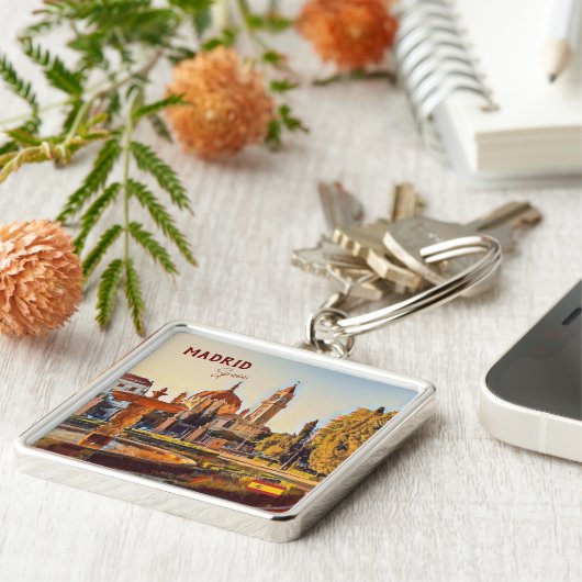 Madrid Spanje Reislandschap souvenir Sleutelhanger (Zijkant)