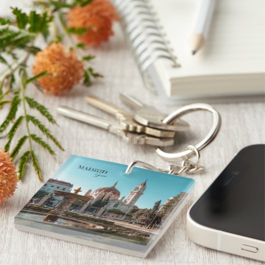 Madrid Spanje Reislandschap souvenir Sleutelhanger (Voorkant Rechts)