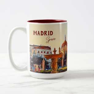 Madrid Spanje Reislandschap souvenir Tweekleurige Koffiemok