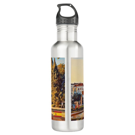 Madrid Spanje Reislandschap souvenir Waterfles (Achterkant)
