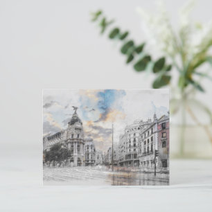 Madrid Spanje Reizen Landschap Souvenir Vakantie Feestdagenkaart