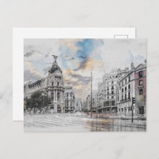 Madrid Spanje Reizen Landschap Souvenir Vakantie Feestdagenkaart (Voorkant / Achterkant)