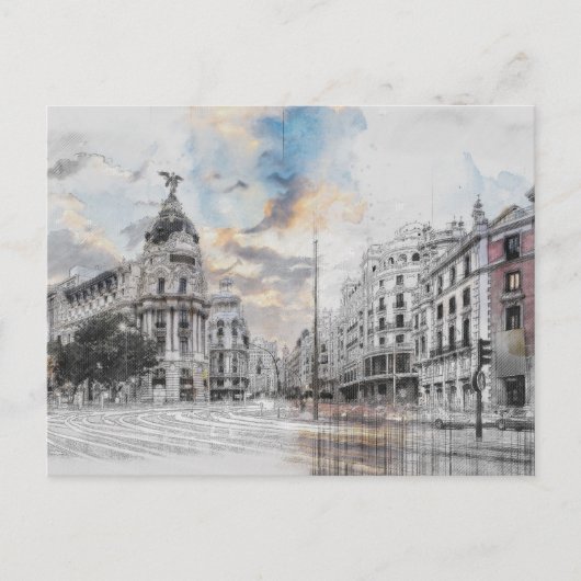 Madrid Spanje Reizen Landschap Souvenir Vakantie Feestdagenkaart (Voorkant)