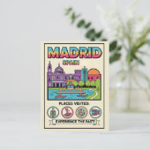 Madrid Spanje Retro Jaren 90 Reizen  Briefkaart (Staand voorkant)