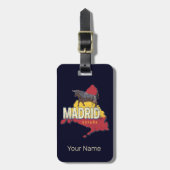 Madrid Spanje Retro Regio Kaart  Bull Bagagelabel (Voorkant verticaal)