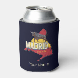 Madrid Spanje Retro Regio Kaart Bull Blikjeskoeler
