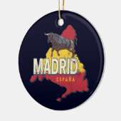Madrid Spanje Retro Regio Kaart  Bull Keramisch Ornament (Links)