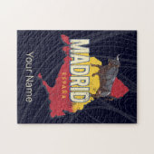 Madrid Spanje Retro Regio Kaart Bull Legpuzzel (Horizontaal)