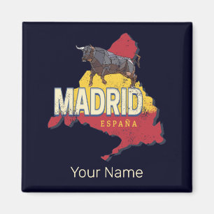 Madrid Spanje Retro Regio Kaart Bull Magneet