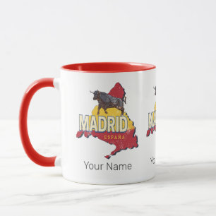 Madrid Spanje Retro Regio Kaart  Bull Mok