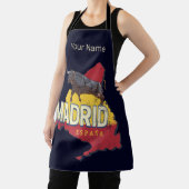 Madrid Spanje Retro Regio Kaart  Bull Schort (Insitu)