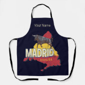 Madrid Spanje Retro Regio Kaart  Bull Schort (Voorkant)