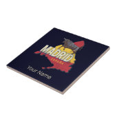 Madrid Spanje Retro Regio Kaart  Bull Tegeltje (Zijkant)