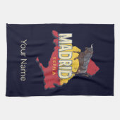 Madrid Spanje Retro Regio Kaart  Bull Theedoek (Horizontaal)