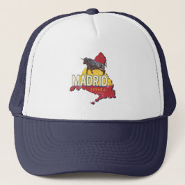 Madrid Spanje Retro Regio Kaart Bull Trucker Pet