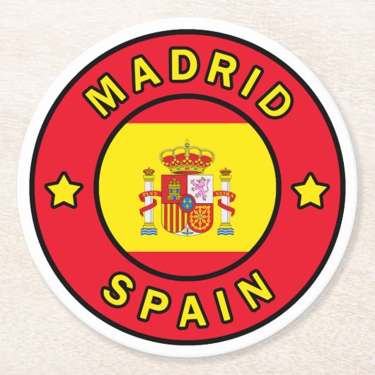 Madrid Spanje Ronde Kartonnen Onderzetter (Voorkant)