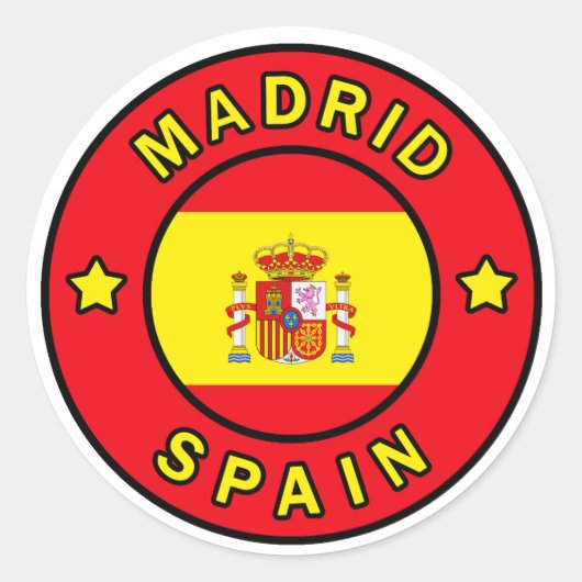 Madrid Spanje Ronde Sticker (Voorkant)