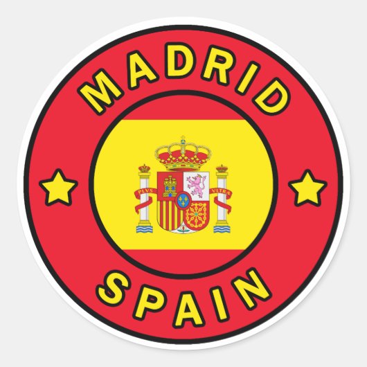 Madrid Spanje Ronde Sticker (Voorkant)