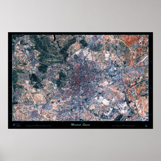 Madrid, Spanje satellietposter Poster (Voorkant)