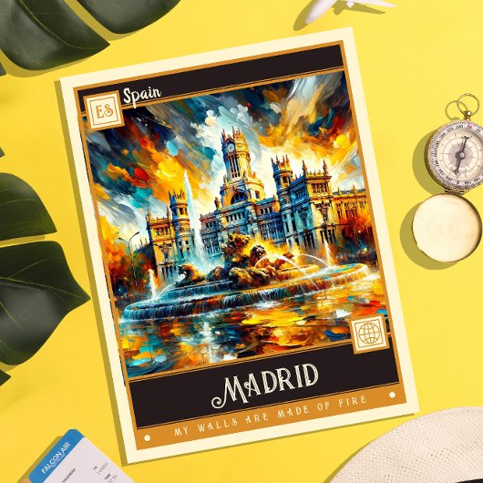 Madrid, Spanje |  schilderij Briefkaart