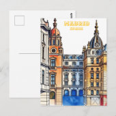 Madrid Spanje Silhouet Waterverf Schilderij Briefkaart (Voorkant / Achterkant)