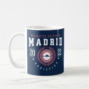 Madrid Spanje Stad Reiziger Sport Stijl Navy Koffiemok
