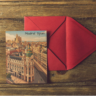 Madrid Spanje Stad Silhouet Architectuur Briefkaart