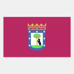 Madrid Spanje (stad) Vlag Rechthoekige Sticker