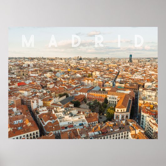 Madrid Spanje Stadsgezicht Reis Foto Poster (Voorkant)