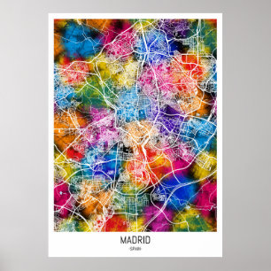 Madrid Spanje Stadskaart Poster