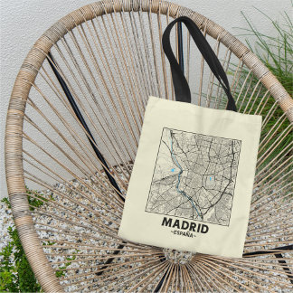 Madrid, Spanje, Stadsplattegrond Boodschappentas Tote Bag