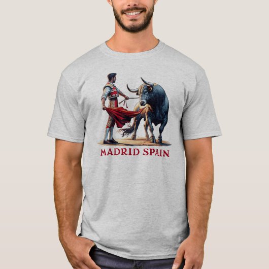 Madrid Spanje stierengevechten T-shirt (Voorkant)