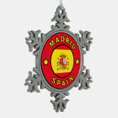 Madrid Spanje Tin Sneeuwvlok Ornament (Links)