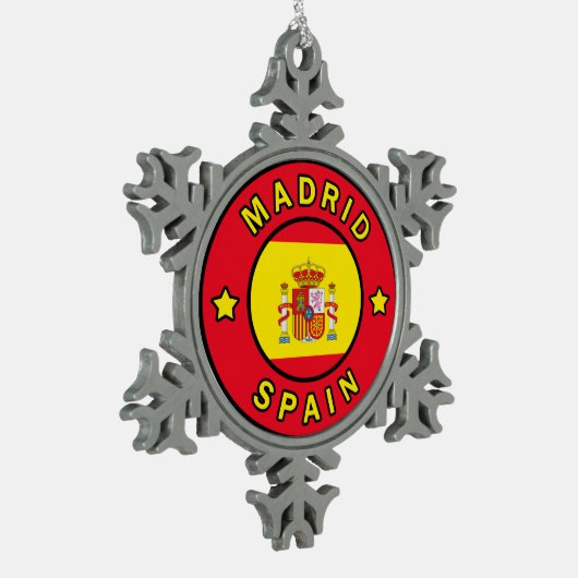 Madrid Spanje Tin Sneeuwvlok Ornament (Links)