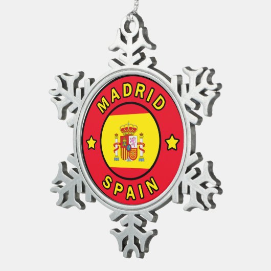 Madrid Spanje Tin Sneeuwvlok Ornament (Rechts)