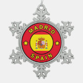 Madrid Spanje Tin Sneeuwvlok Ornament (Voorkant)