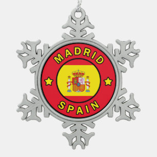 Madrid Spanje Tin Sneeuwvlok Ornament