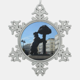 Madrid, Spanje Tin Sneeuwvlok Ornament