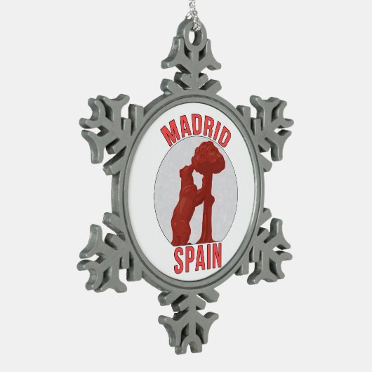 Madrid Spanje Tin Sneeuwvlok Ornament (Links)