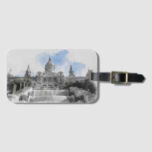Madrid Spanje – Vakantie Souvenir met Schilderacht Bagagelabel