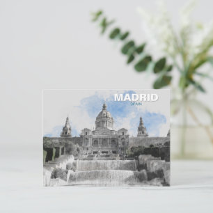 Madrid Spanje – Vakantie Souvenir met Schilderacht Feestdagenkaart