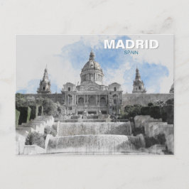 Madrid Spanje – Vakantie Souvenir met Schilderacht Feestdagenkaart